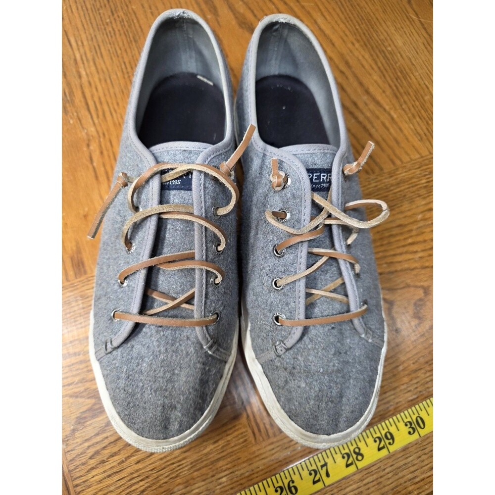 Sperry Gray Wool Cliffside Platform Slip-On Sneakers Women's Size 11